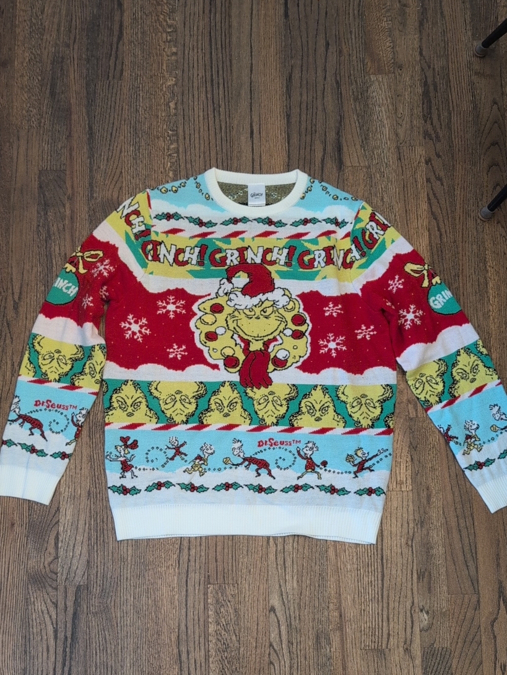 Dr. Seuss The Grinch Red & Light Blue Holiday Sweater